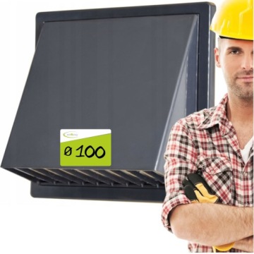 Вентиляционный барьер OKAP 100 ВНЕШНИЙ С КРЫШКОЙ Графит с обратным клапаном