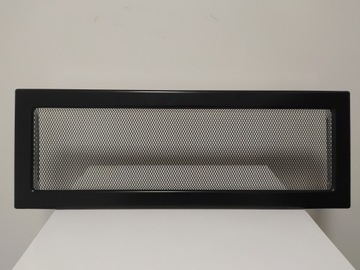 Решетка вентиляционная для камина РЕШЕТКИ 17х49 Черный с декоративной сеткой