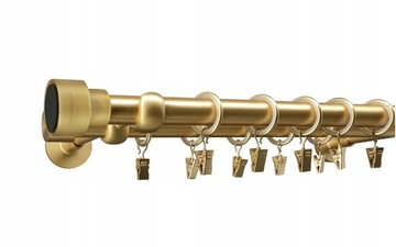 KARNISZ Podwójny 19+19mm ZŁOTO MAT 140cm Stempel