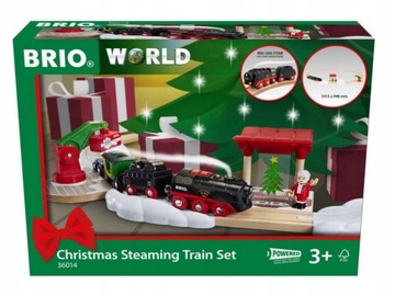BRIO WORLD ZESTAW ŚWIĄTECZNA KOLEJKA POCIĄG PAROWY DŹWIG FIGURKA PERON +AKC
