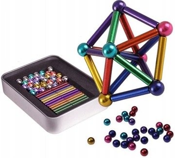 НАБОР МАГНИТНЫХ ШАРИКОВ NEOCUBE RAINBOW BLOCK 152 шт. РАСШИРЯЮТ СВОЕ ТВОРЧЕСТВО