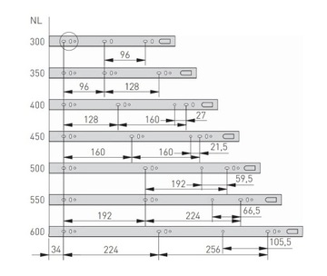 Шариковая направляющая VERSALITE GTV для ящиков 400 мм, полное выдвижение, бесшумное закрывание