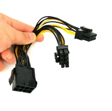 Rozdzielacz zasilania PCI-E 8PIN - 2x 6+2PIN Riser