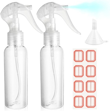 2 pary małych butelek ze sprayem 3,5 uncji/100 ml Plastikowa butelka z lakierem do włosów Przezroczysta