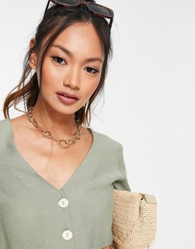 Asos Design gqf KRÓTKA BLUZKA GUZIKI S XXJ