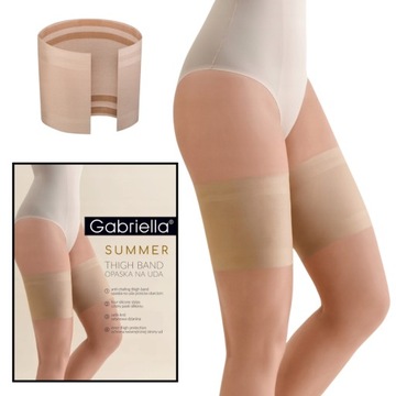 Opaska na Uda 3/4 Przeciw Otarciom Satynowa Gabriella Beige Beżowa Gładka