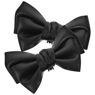 Черные туфли на высоком каблуке с кристаллами и бантиком на плоской подошве. Зажим для украшения обуви.