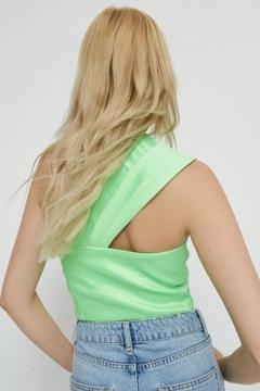 WAREHOUSE ASYMETRYCZNY CROP TOP NA JEDNO RAMIĘ NEONOWY ZIELONY KOLOR 44