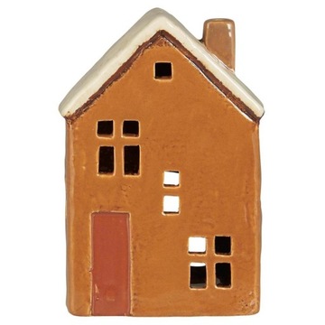 Latarenka domek na tealight Brighton rust-coloured door Ib Laursen