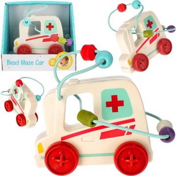 ZABAWKA EDUKACYJNA NA KÓŁKACH LABIRYNT AMBULANS