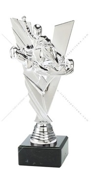 Piękna srebrna statuetka Karting 20 cm + TABLICZKA