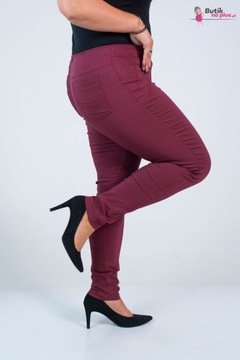 Spodnie MIKSA DŁUGIE 07 bordo Plus Size - 52