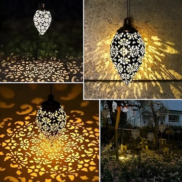 Lampa wisząca metalowa solarna w kształcie oliwki 1 szt - SL1182