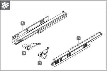 L350 Тандемная нижняя направляющая Hafele A30Syn 3D Full Brake до 18