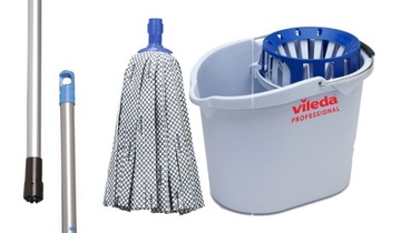 WIADRO Z WYCISKARKĄ VILEDA PRO ZESTAW + MOP GRATIS