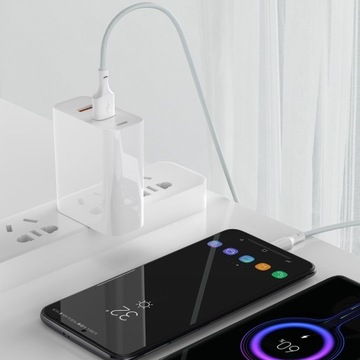 2X кабель BASEUS USB-C QC PD 40 Вт 5 А 1,5 м белый
