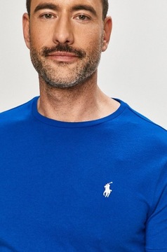 koszulka meska polo ralph lauren bawelniana tshirt meski niebieski PREMIUM