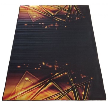 Dywan antypoślizg czarno-złoty geometria 80x150