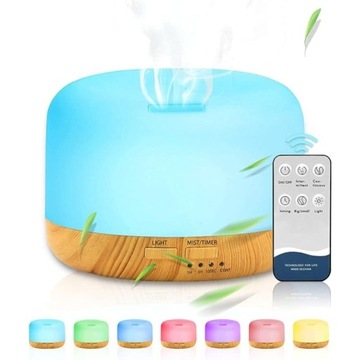 NAWILŻACZ POWIETRZA LAMPKA NOCNA ZAPACHOWY DYFUZOR AROMATERAPIA RGB + PILOT