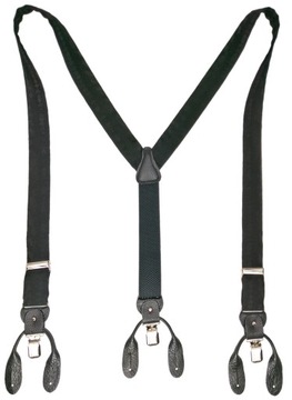 СПЕЦИАЛЬНОЕ ПРЕДЛОЖЕНИЕ! ЧЕРНЫЕ подтяжки для брюк с ШЕЛКОВЫМИ пуговицами