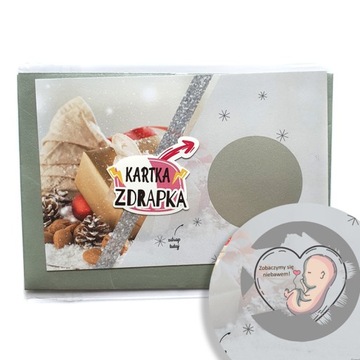 Kartka zdrapka - jestem w CIĄŻY Boże narodzenie