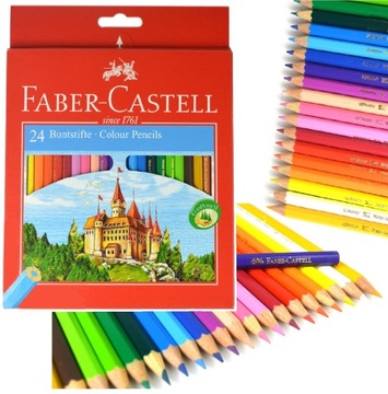 Kredki ołówkowe FABER-CASTELL Eco 24 kolory Zamek