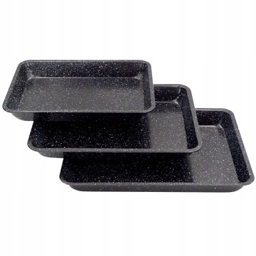 BLACHA FORMA DO PIECZENIA CIAST MIĘSA STAL NIERDZEWNA NON-STICK ZESTAW 3szt
