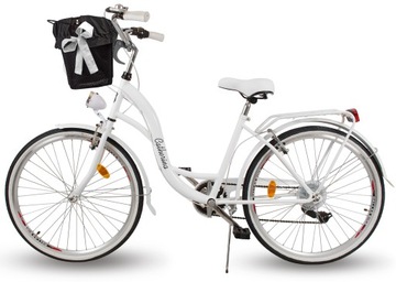 Польский женский городской велосипед, колеса 26 дюймов, легкий лебедь, 7-скоростная Shimano.