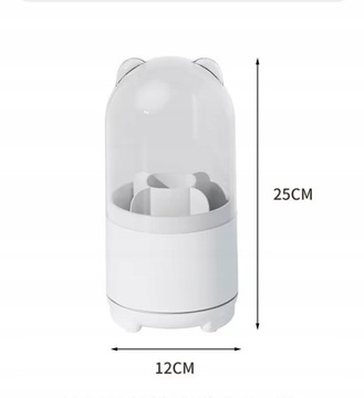 Органайзер для кистей для макияжа с вращающейся крышкой.