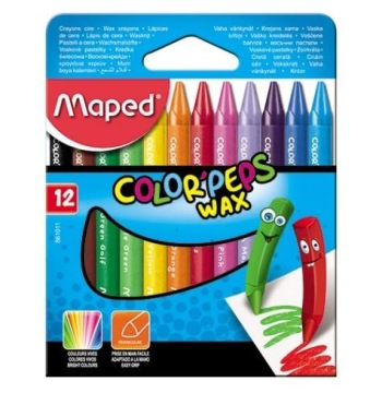 MAPED олівці воскові 12 шт. кольорів м'яке малювання кольорове