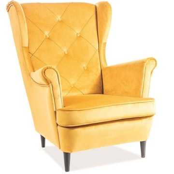 Fotel Lady Velvet Curry Bluevel 68 wenge do salonu