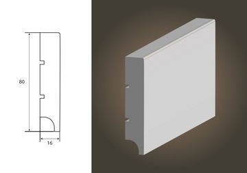 LISTWA MDF BIAŁA Classic R1 wilgocioodporna Lagrus