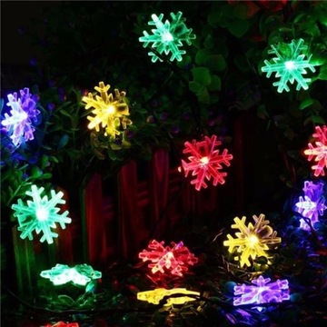 LAMPKI CHOINKOWE LED NIEBIESKIE ŚNIEŻYNKI