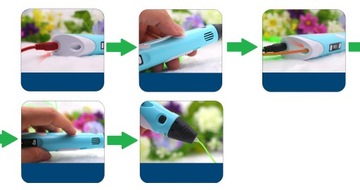 MINI DRUKARKA DŁUGOPIS 3D Dzieci 3 D PEN Magiczny + FILAMENT PLA 330 METRÓW