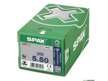 Wkręty drewna SPAX 5x50 Główka Stożkowa TXTG 200