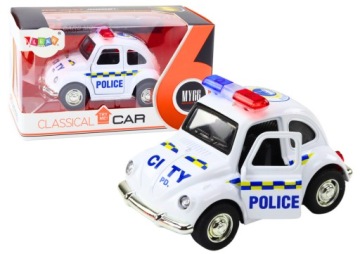 Машинка Поліцейська Класична 1:38 Привід Світло і звук Білий Lean Toys