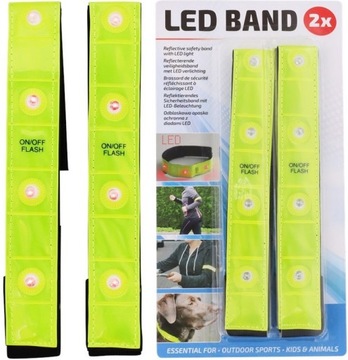 2 светодиода со светоотражающей полосой. СВЕТООТРАЖАЮЩАЯ ЛЕНТА ДЛЯ БЕГА И ХОДЬБЫ.