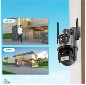 СОВРЕМЕННАЯ IP-КАМЕРА НАРУЖНАЯ СИГНАЛИЗАЦИЯ 8 Мп WIFI 3 в 1 2 ICSEE ZOOM 4 объектива