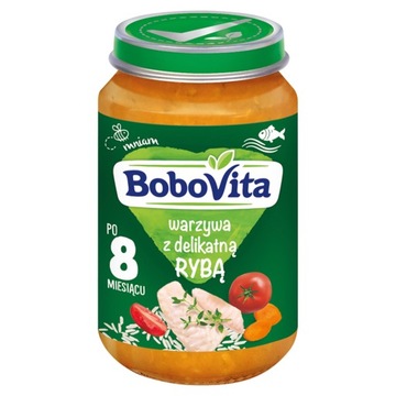 BoboVita Obiadek, warzywa z delikatną rybą, po 8 miesiącu, 190 g