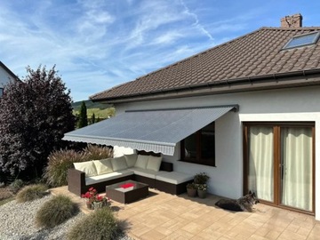 Markiza tarasowa ANTRACYT 200x150 Szare Paski PREM