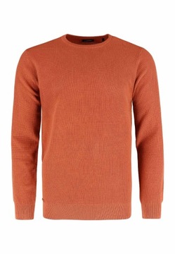OUTLET męski Sweter gładki pomarańczowy VOLCANO S-LARKS XL