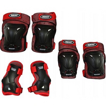 Ochraniacze na łyżworolki Roces Ventilated JR czerwono czarne 3-Pack r. M