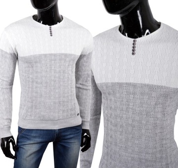 Sweter Męski V-neck Bluzka Elegancki Casual