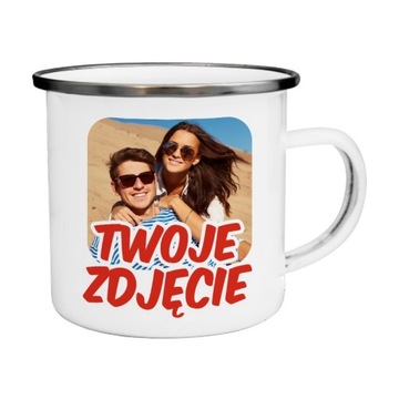 Kubek metalowy, emaliowany z Twoim zdjęciem