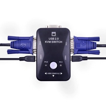 Переключатель KVM VGA USB 2.0 для 2 ПК 2 USB-переключателя USB — кнопка B