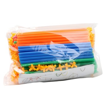 СТРОИТЕЛЬНЫЕ БЛОКИ, СОЛОМОЧКИ, ПАЛКИ, НАБОР 400 ПРЕДМЕТОВ