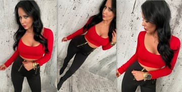 LipMar простая короткая блузка топ BASIC, вырез S 36