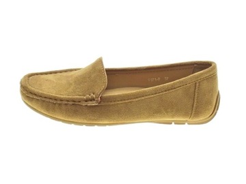 DAMSKIE ZAMSZOWE MOKASYNY Olive r.40