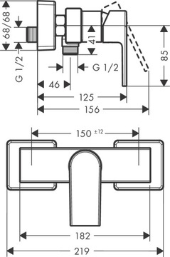 HANSGROHE bateria prysznicowa + umywalkowa + DESZCZOWNICA OMNIRES kolumna