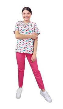 Komplet medyczny cygaretki i bluza we wzorek r.M